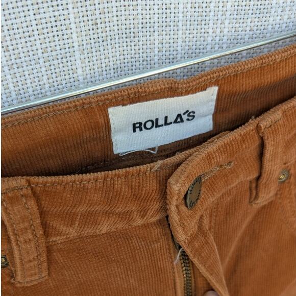 Rolla's Original Straight Cord Corduroy Rust High-rise Pants, size 24 - Picture 4 of 11
